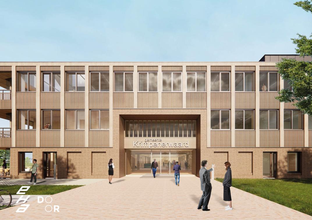 Impressie definitief ontwerp - gemeentehuis Krimpenerwaard