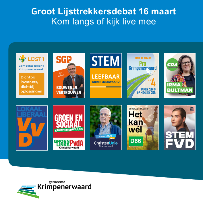 Groot Lijsttrekkersdebat 16 maart: kom langs of kijk live mee!