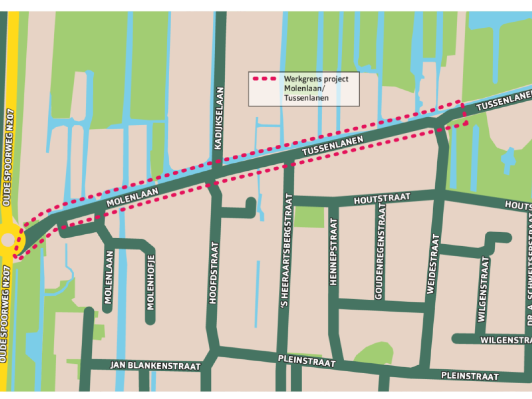 Projectgebied molenlaan tussenlanen